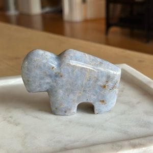 Blue Quartz Buffalo Crystal Stone